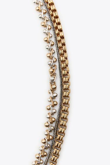 PACK OF 3 CONTRAST CHAIN NECKLACES - Gold / Silver by Zara - Image 3