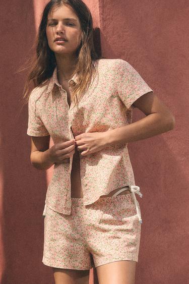 FLORAL SHORT SLEEVE SHIRT - Pink by Zara - Image 3
