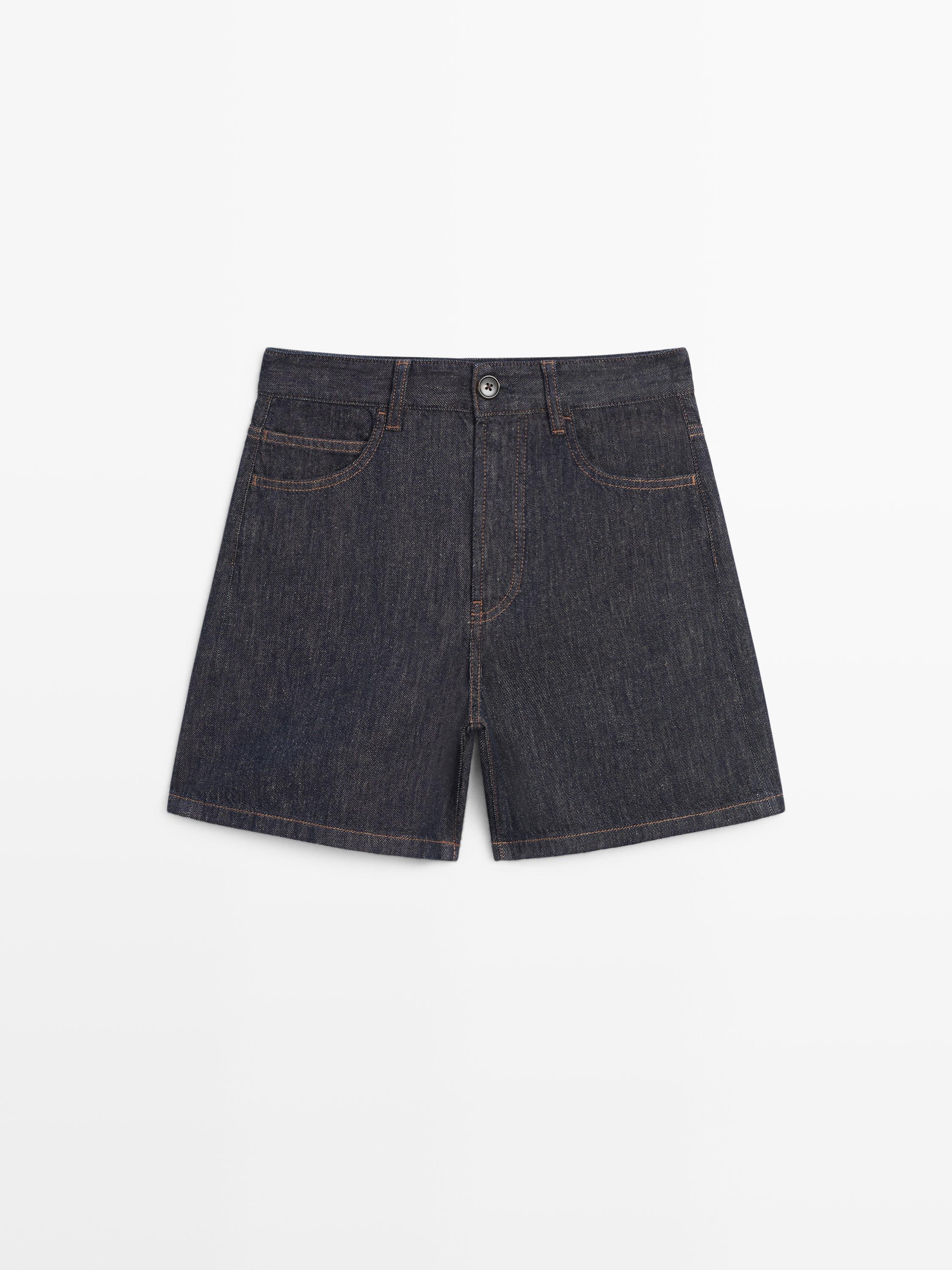 Bermuda en denim taille moyenne total look