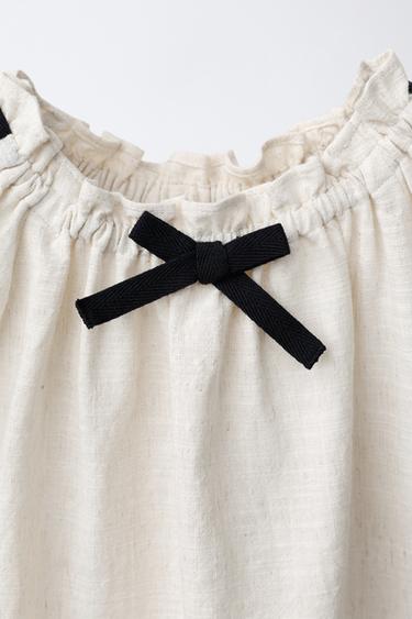 EMBROIDERED FLORAL BLOUSE - Light beige by Zara - Image 2