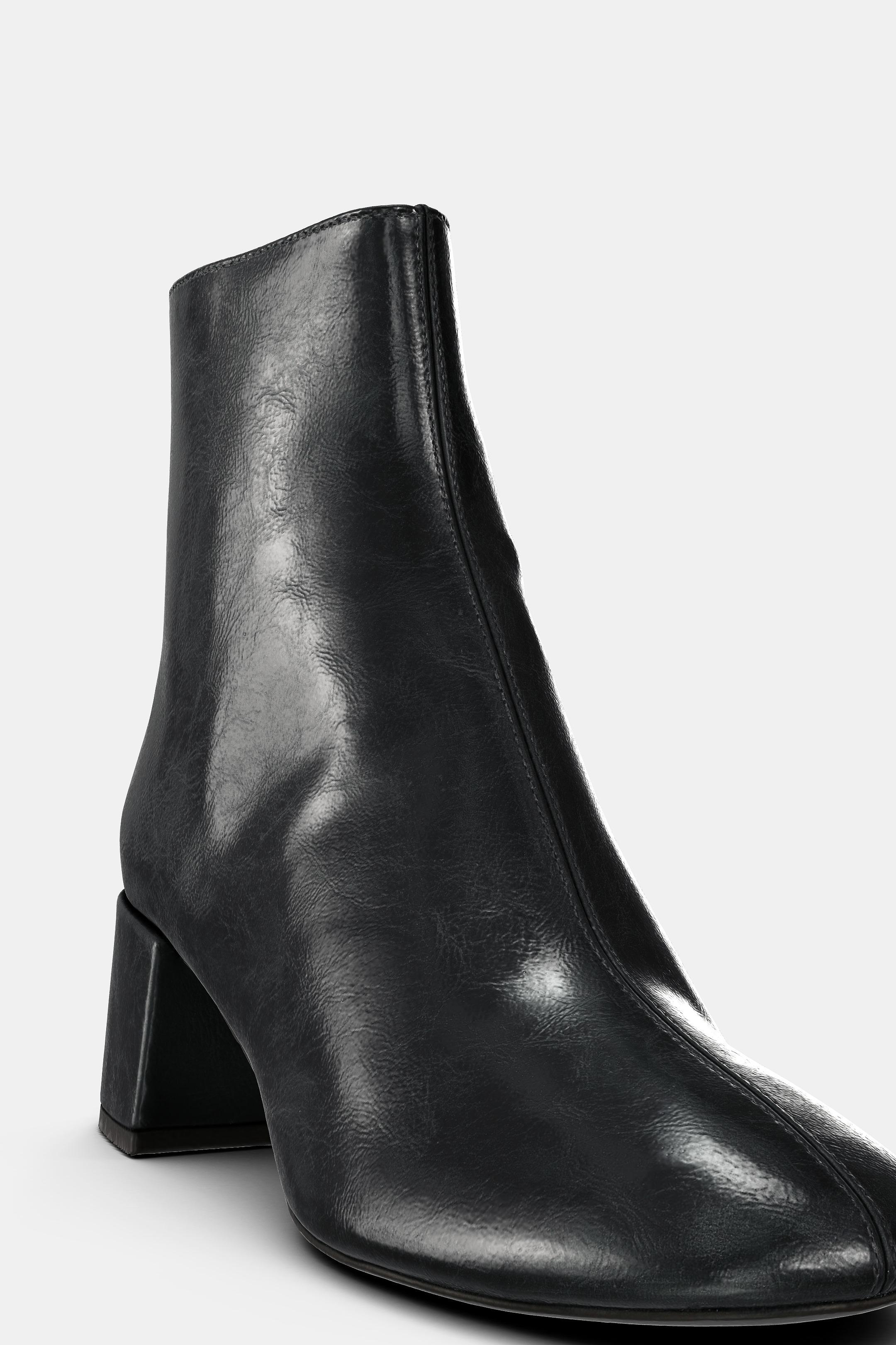 Zara BLOCK HEEL ANKLE BOOTS - Black