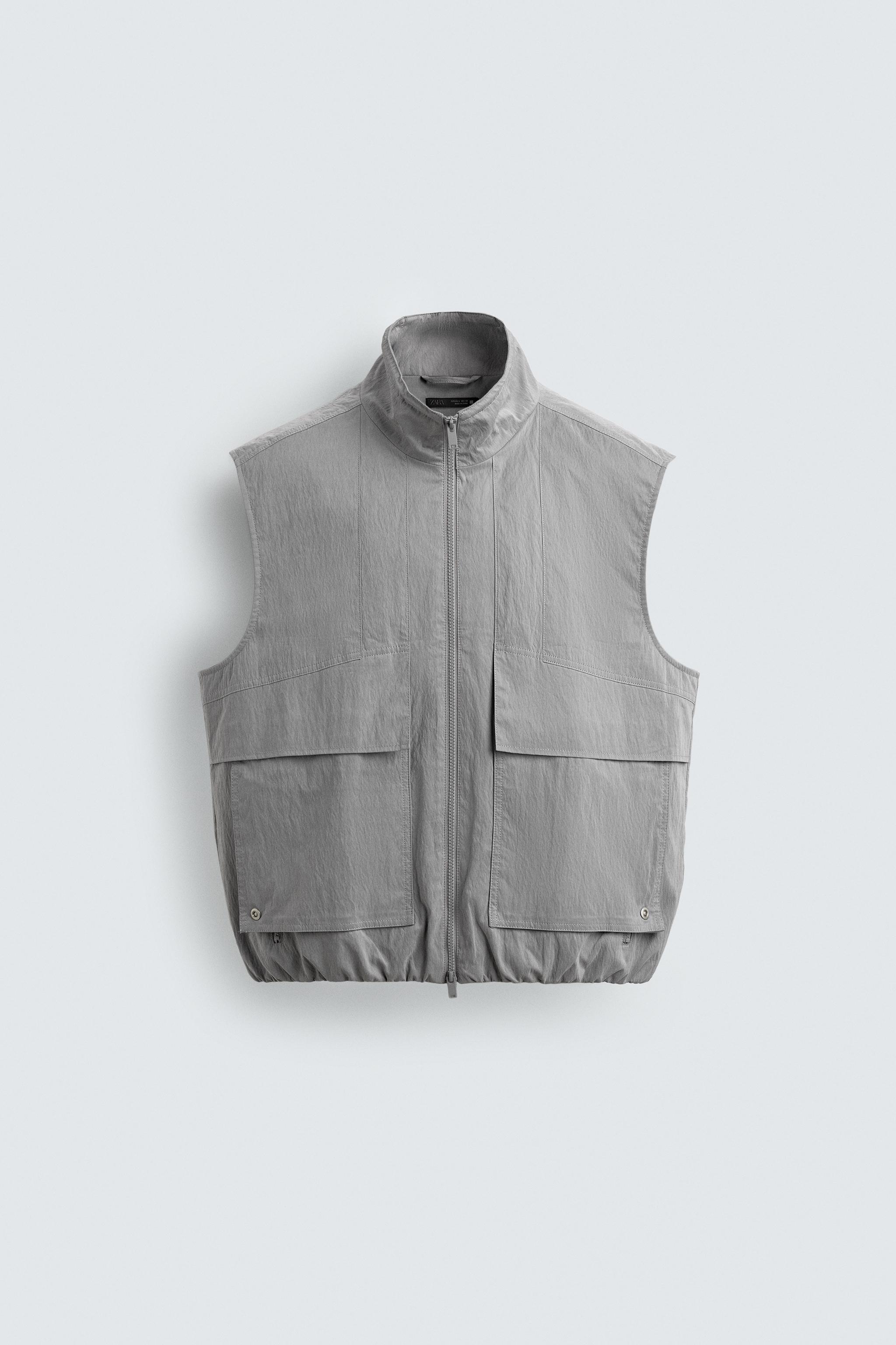 ZARA - ZARA テクスチャーベスト リラックステクニカルベスト - グレー/ブルー | ZARA Japan / 日本