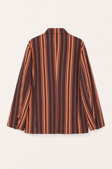 BLAZER COSTUME RAYURES ÉDITION LIMITÉE - Orange de Zara - Image 4