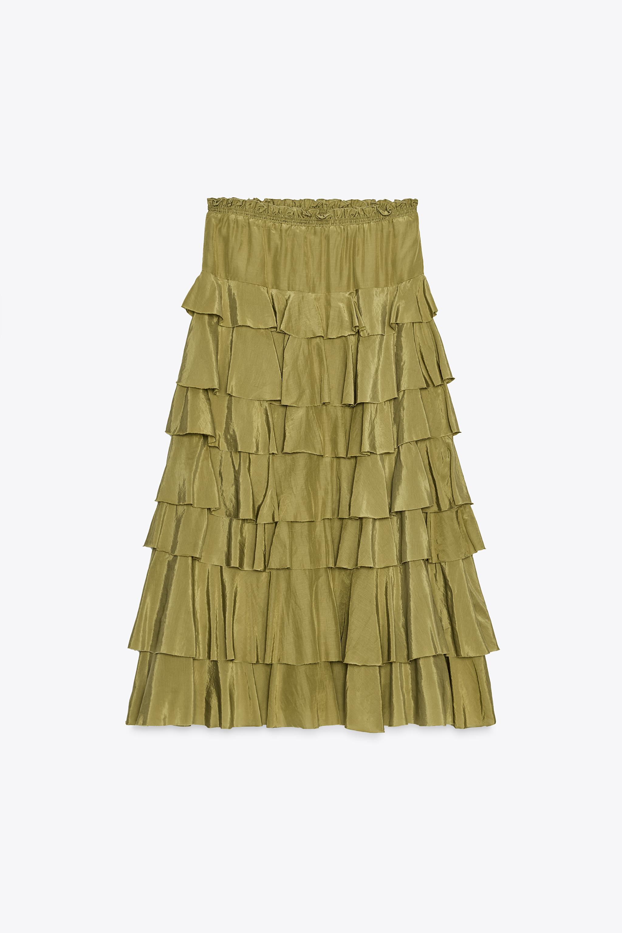 ZARA ストライプ柄ミディ丈スカート 1255/437 ZARA】ストライプ柄ミディ丈スカート 1255/437/094 (ZARA