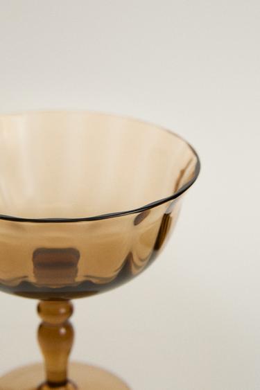 RAISED DESIGN WINE GLASS - Brown by Zara - Image 1