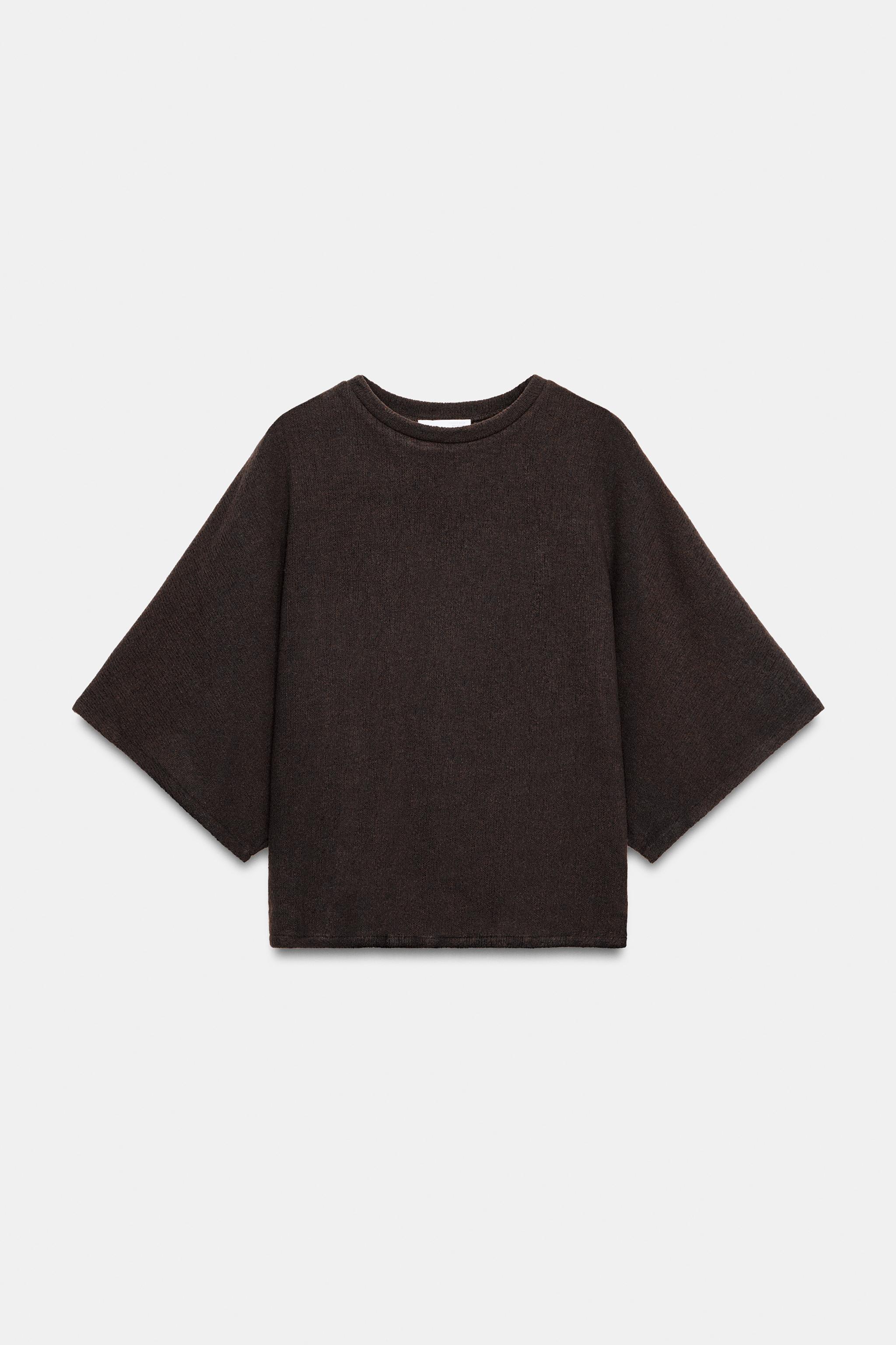 Женские топы Zara RUSTIC SHORT SLEEVE TOP — фото 6