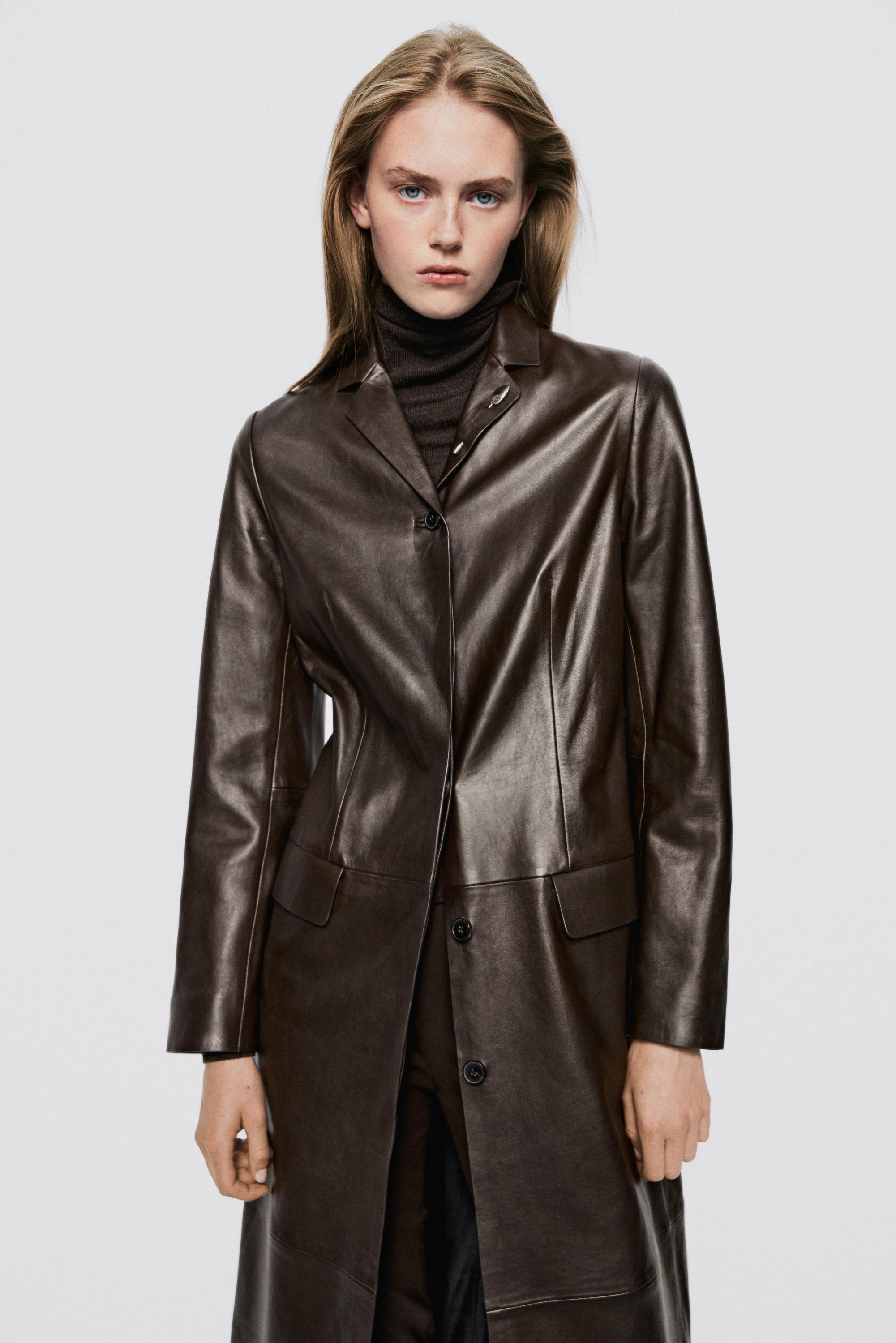 Manteau long cintré en cuir - LIMITED EDITION