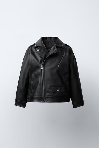GIUBBOTTO BIKER EFFETTO PELLE - Nero di Zara - Immagine 0