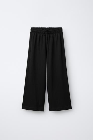 CALÇA WIDE LEG HEAVY WEIGHT - Preto da Zara
