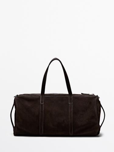 Suede leather travel bag — Brown 1