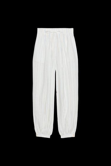 Zara ZW COLLECTION STRIPED BALLOON PANTS - striped