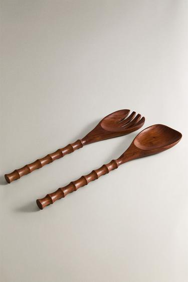 COUVERTS À SALADE EN BOIS (ENSEMBLE DE 2) - Marron de Zara - Image 1
