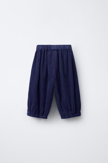 PANTALON BOUFFANT EN VELOURS CÔTELÉ - Bleu roi de Zara - Image 1