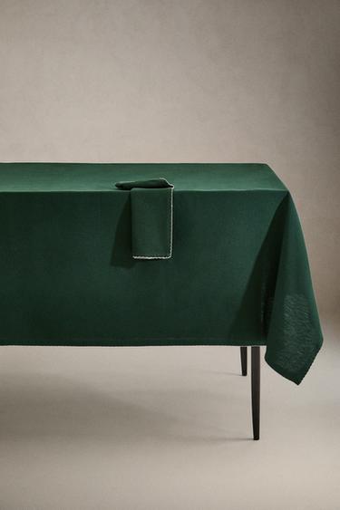 TOALHA DE MESA COM ONDAS - Verde da Zara