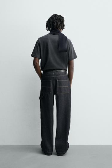 JEANS CARPINTERO BAGGY FIT PESPUNTES - Azul de Zara