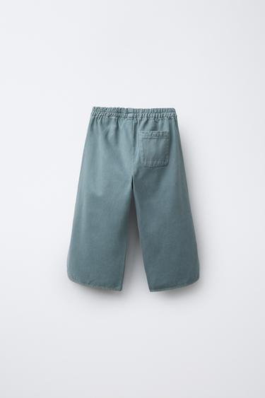 PANTALON CULOTTE EN SERGÉ - Bleu de Zara - Image 1