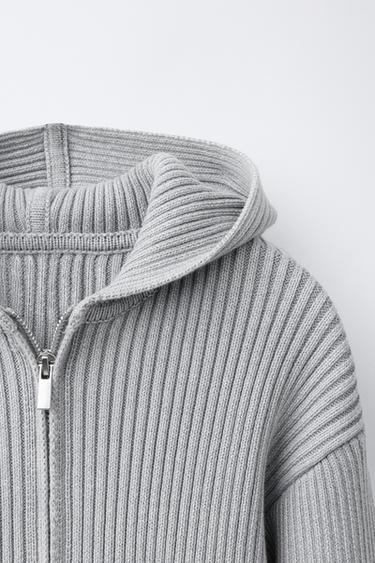 GILET EN MAILLE ZIPPÉ - Gris moyen de Zara - Image 2