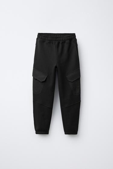 PLUSH CARGO JOGGING TROUSERS - Black by Zara