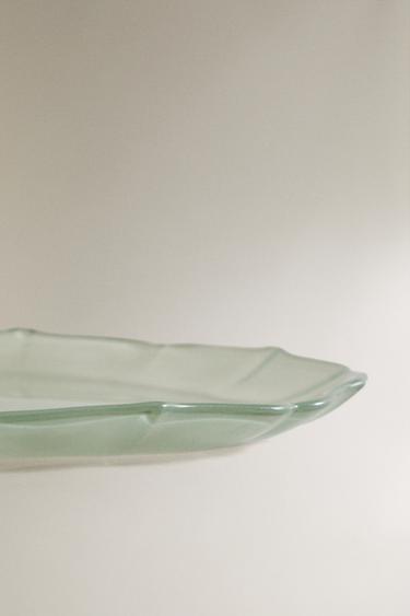 ASSIETTE À DESSERT EN VERRE ONDULÉ - Vert d'eau de Zara - Image 3