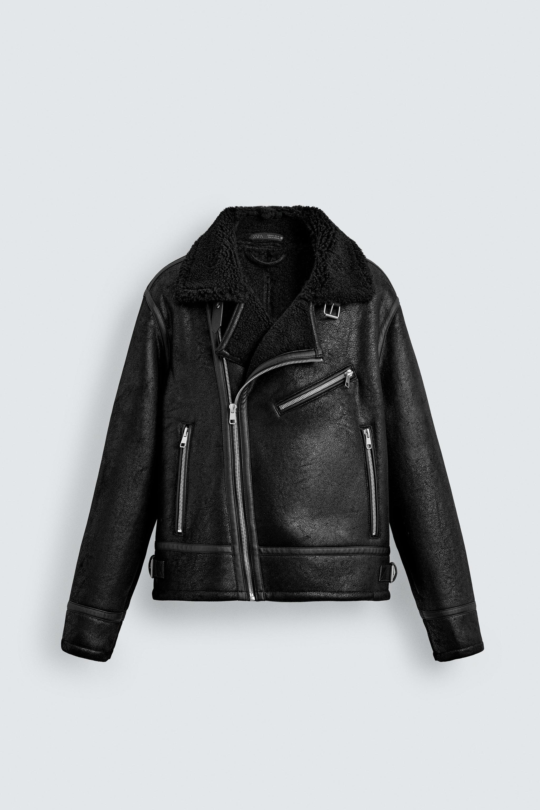COMBINATION FAUX LEATHER JACKET