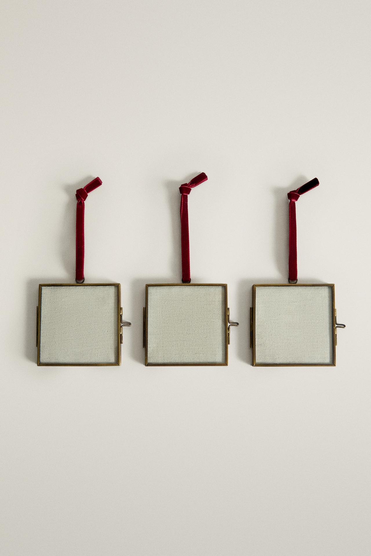 SQUARE CHRISTMAS TREE BORDER ORNAMENT (PACK OF 3)