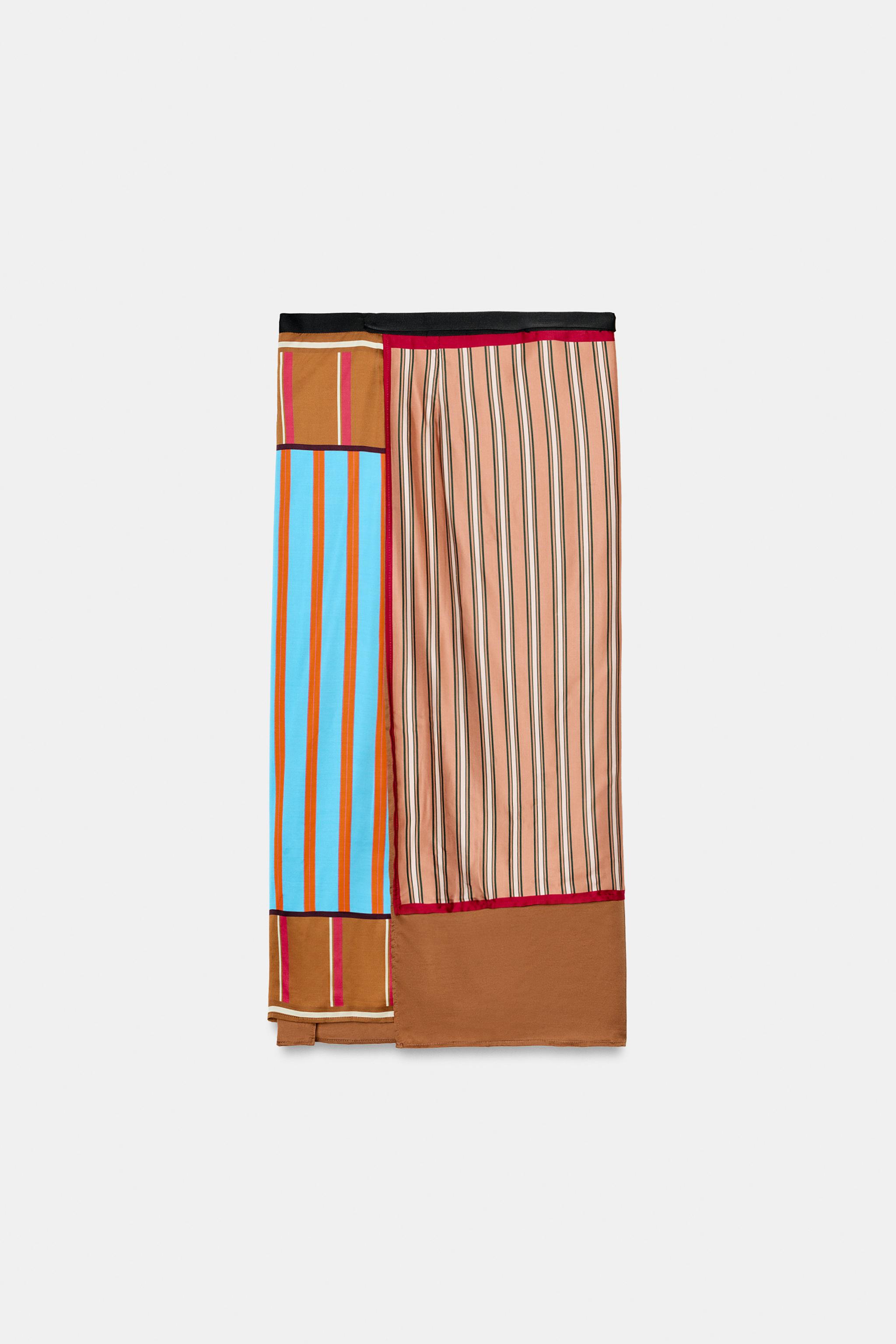 PARÉO-FOULARD À IMPRIMÉ RAYURES