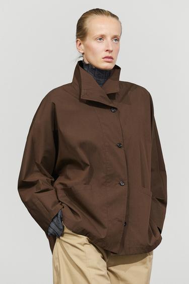 Cape jacket with collar detail — Mink marl 2