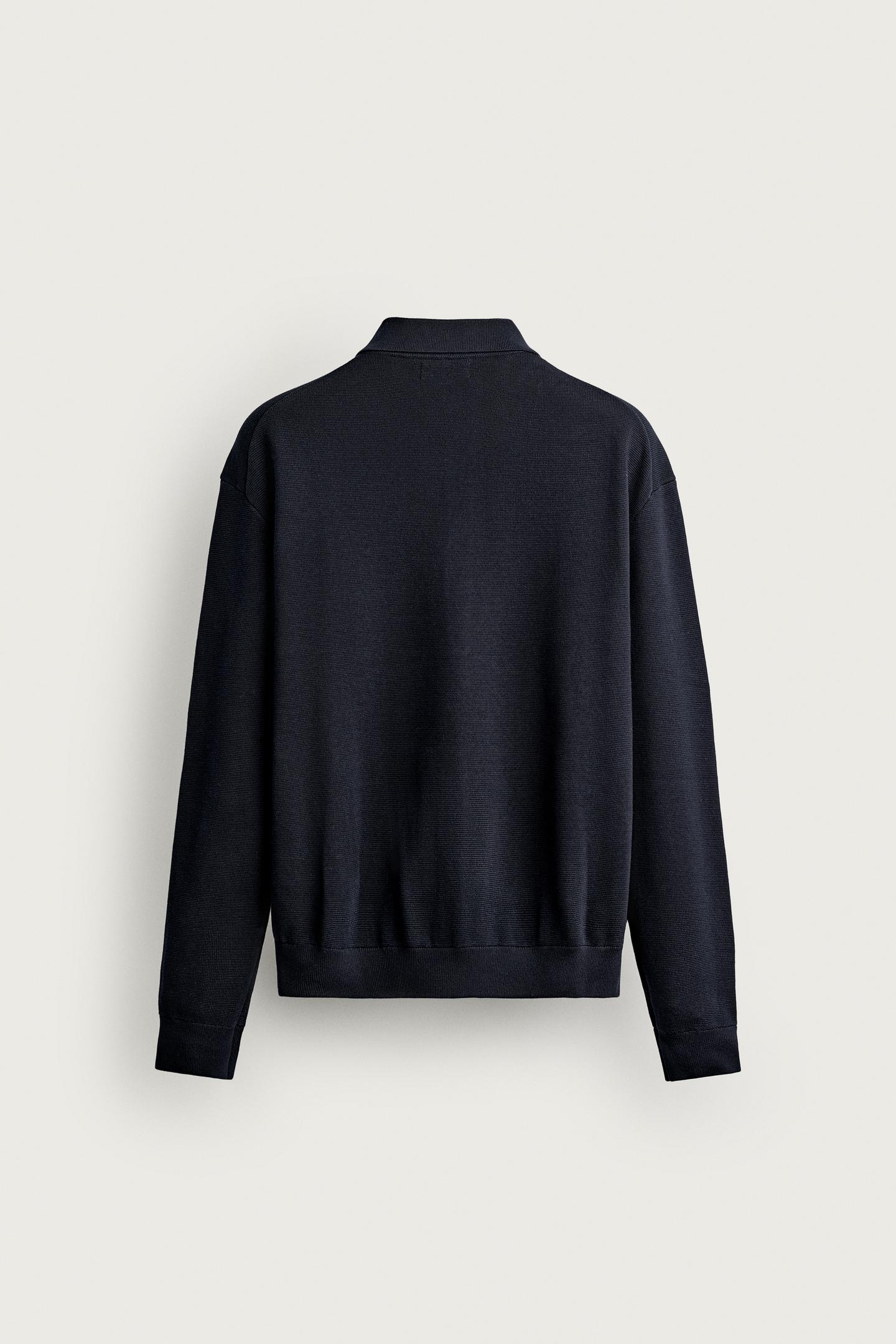 Мужской кардиган Zara Structured Regular Fit, цвет: Тёмно-синий — фото 8