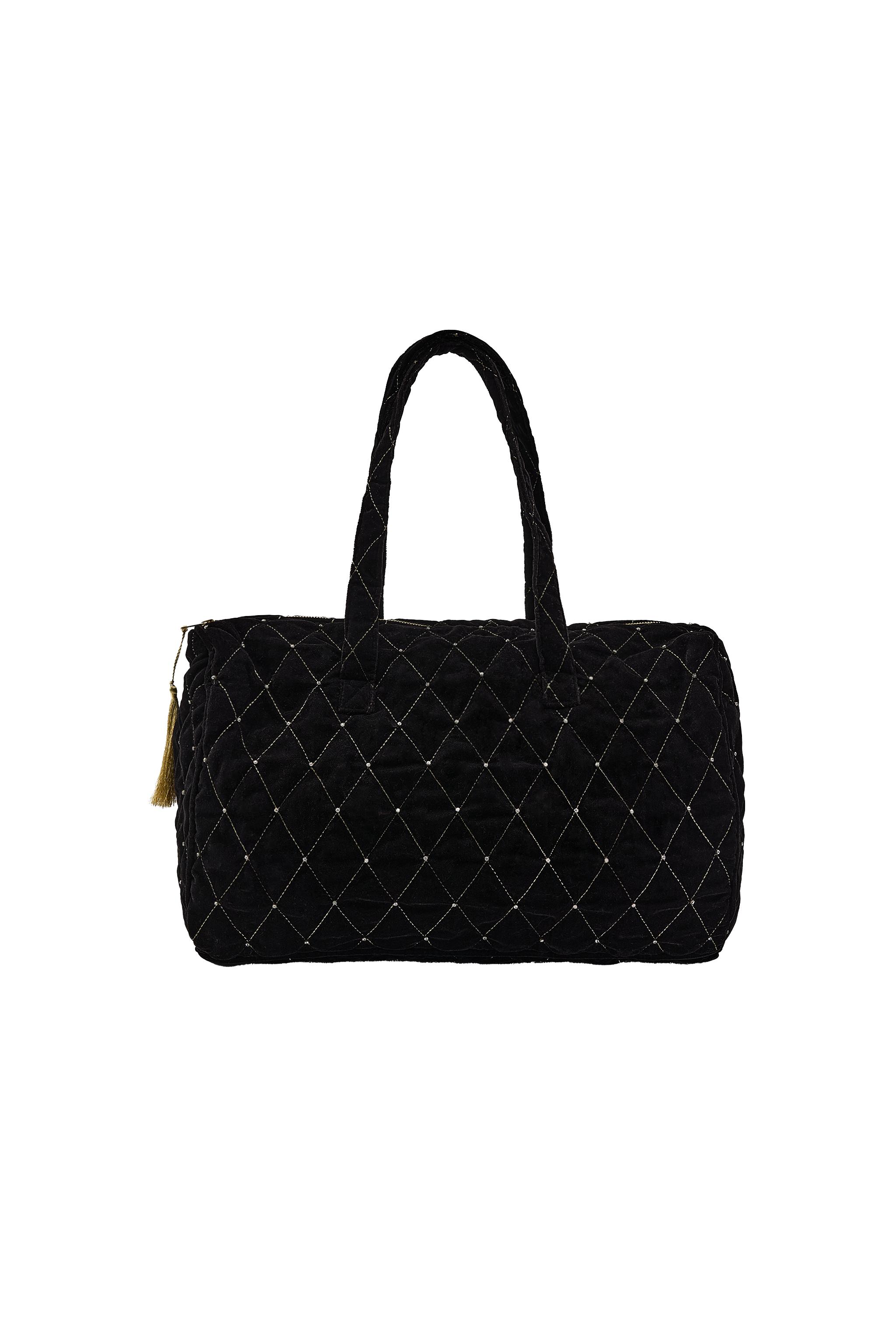 US Customized Quilted ボディー バッグ QUILTED VELVET GLITTER BAG - Black | ZARA South Africa