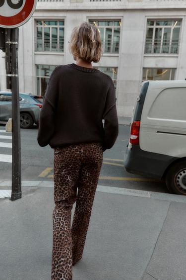 ANIMAL PRINT FLARE TROUSERS - Leopard by Zara - Image 5