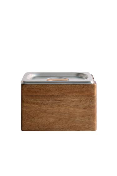 STEEL WOODEN ICE CREAM CONTAINER - Brown by Zara