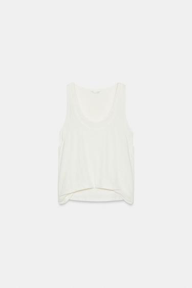 TOP EN COTON ET LIN - Écru de Zara - Image 4