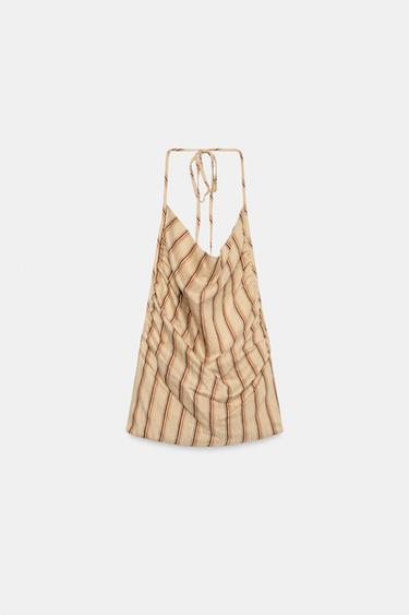 TOP FLUIDOA, HALTER, MARRADUNA - Beixa-marroia, Zara-rena