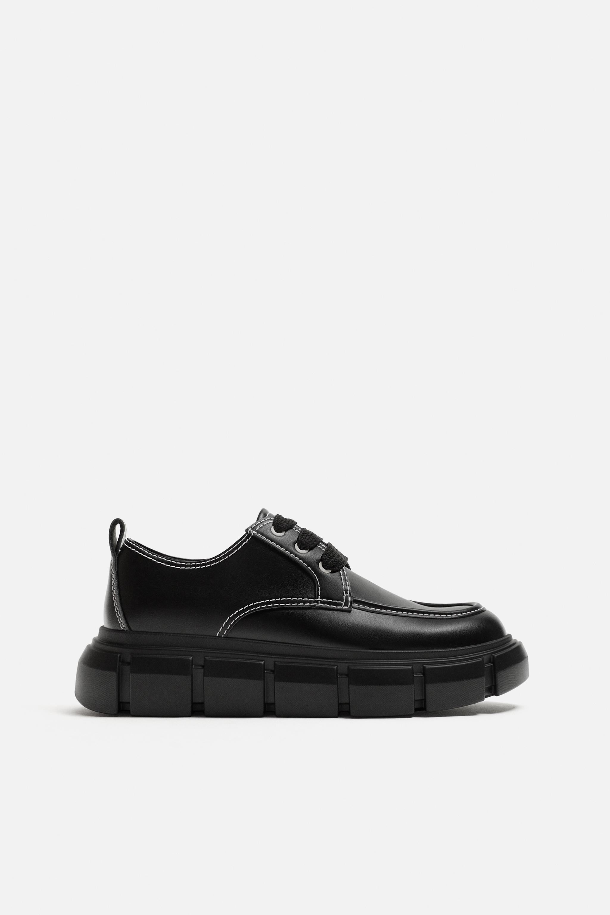 CHUNKY SHOES WITH TOPSTITCHING - Black | ZARA Australia