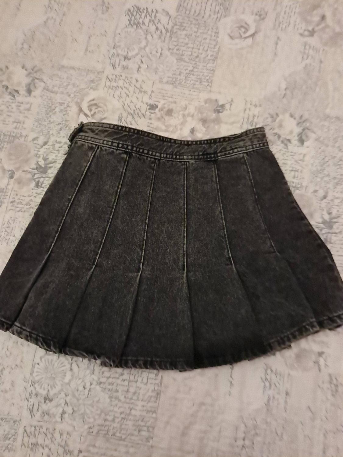 DENIM SKIRT WITH BOX PLEATS - Image 2