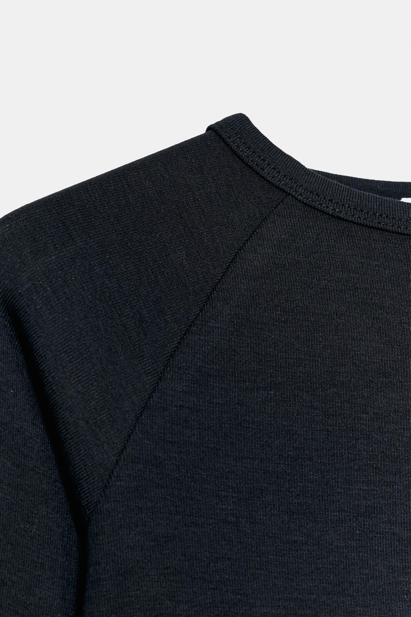 Женская футболка Zara Raglan Sleeve, цвет: Чёрный — фото 7
