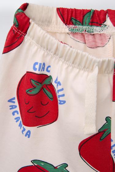 2-6 YEARS/ TOMATO T-SHIRT AND BERMUDA PYJAMAS - Ecru by Zara - Image 5