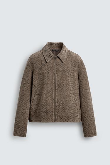TEXTURED JACQUARD JACKET - Beige by Zara - Image 6