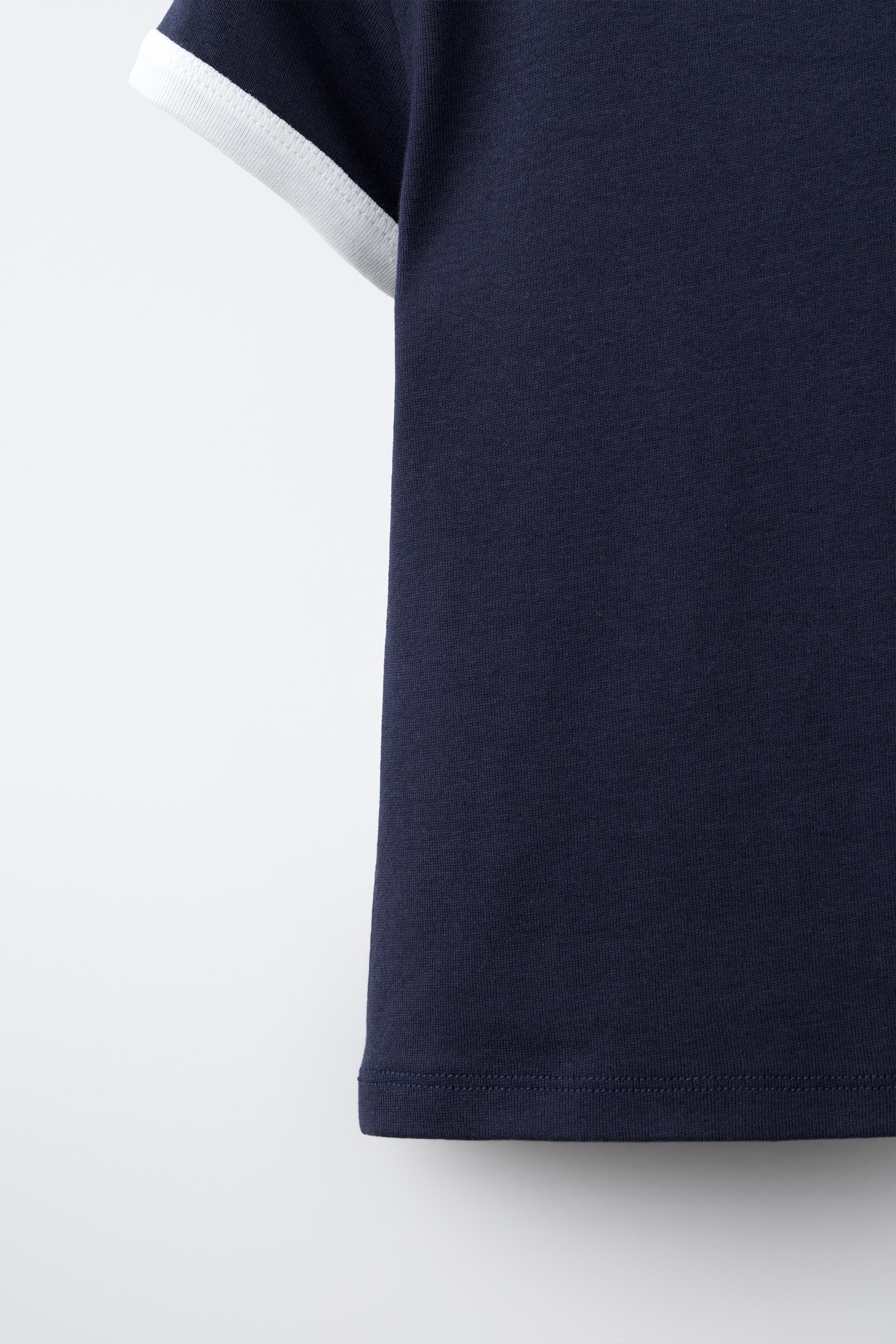 Детские рубашки Zara CONTRAST SPORTY POLO SHIRT — фото 5