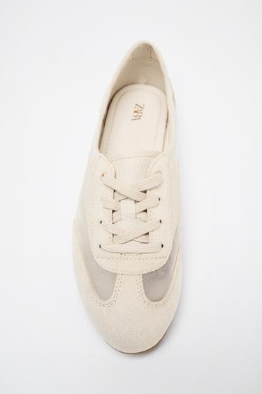 حذاء بلوشر رياضي مدمج - أبيض صدفي الخاص بـ Zara