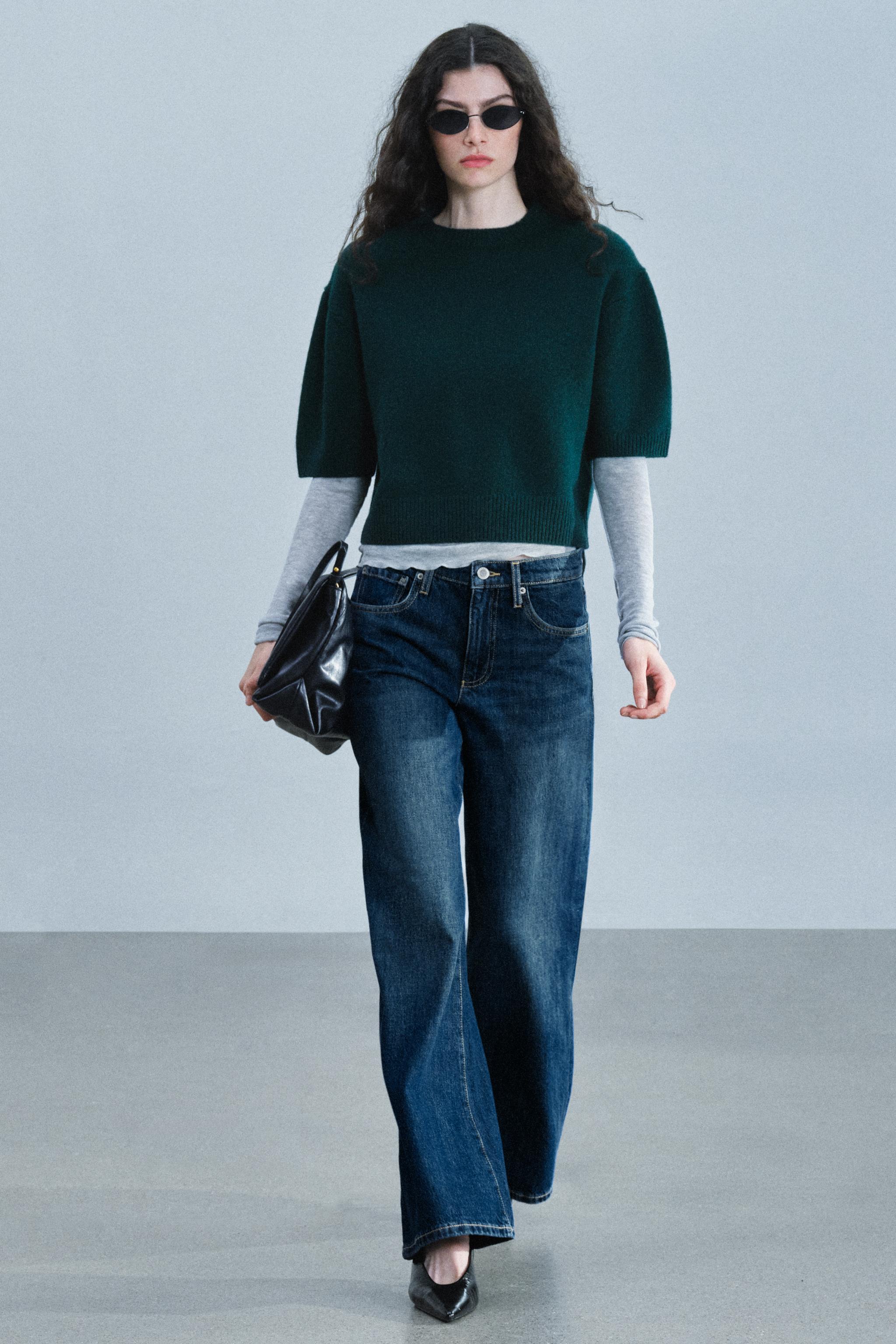 Zara ZW COLLECTION GENİŞ PAÇA DÜŞÜK BEL JEAN görsel 5