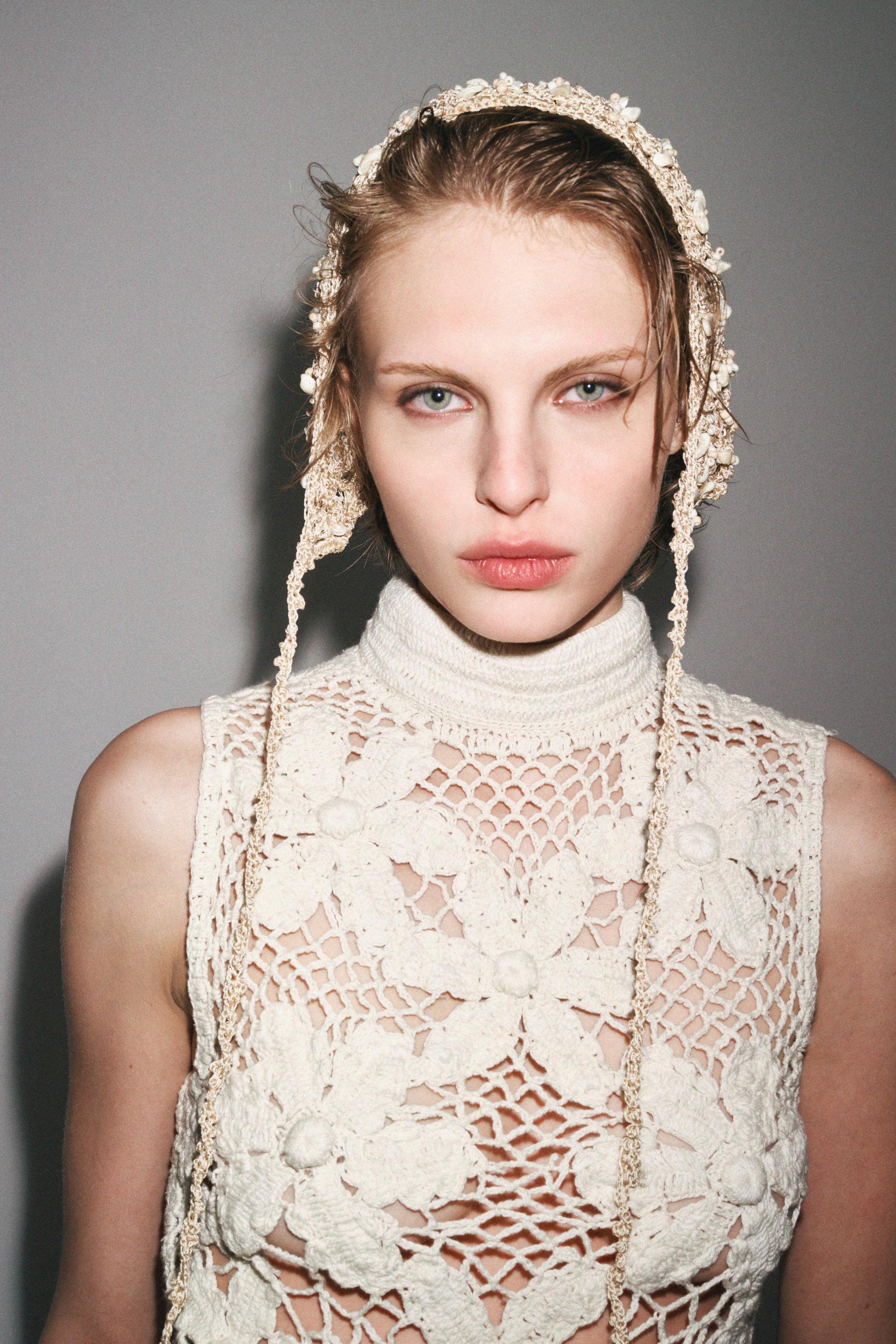 BEADED CROCHET SKULLCAP HAT - Ecru | ZARA United States