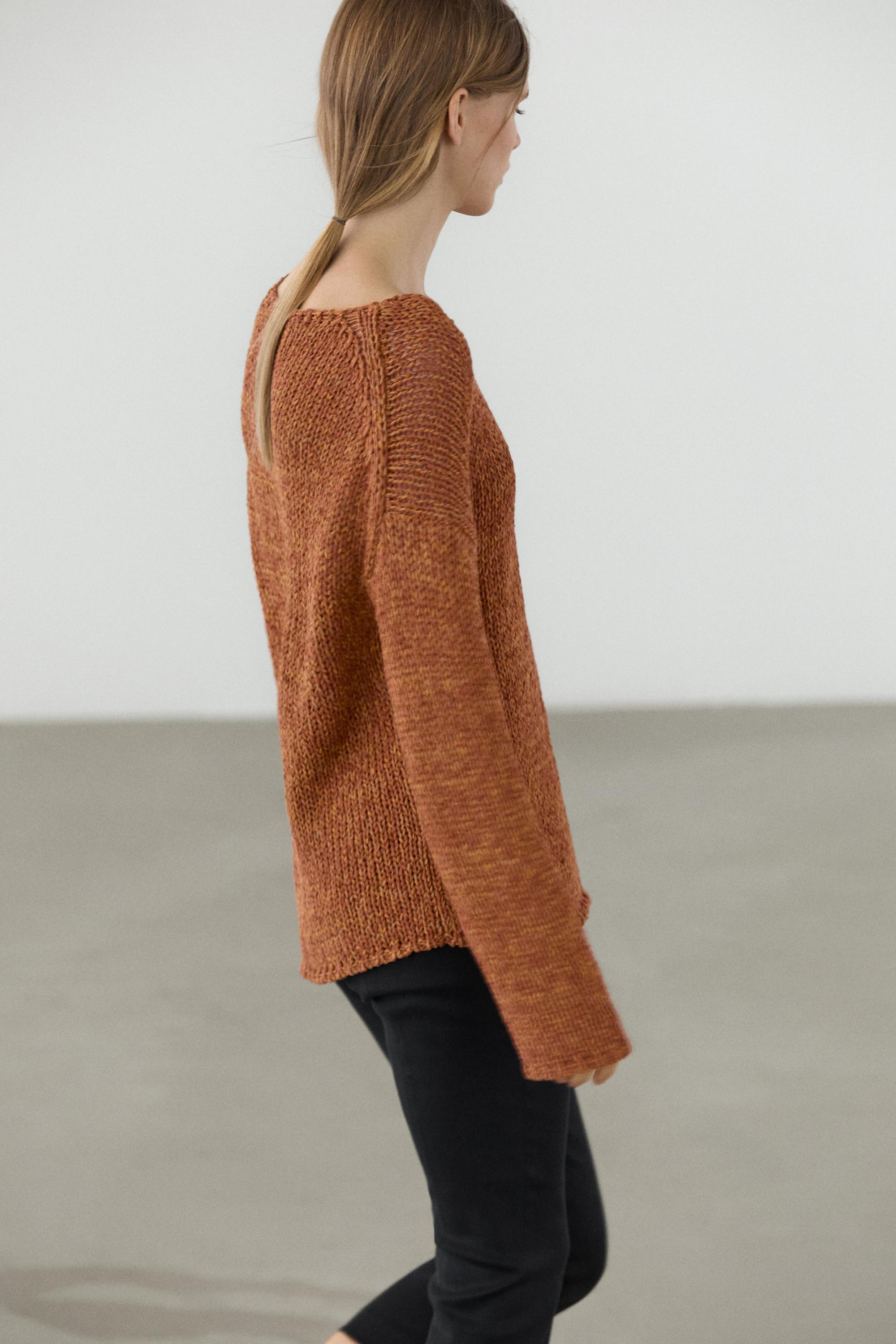 Pull en maille ajourée avec du coton