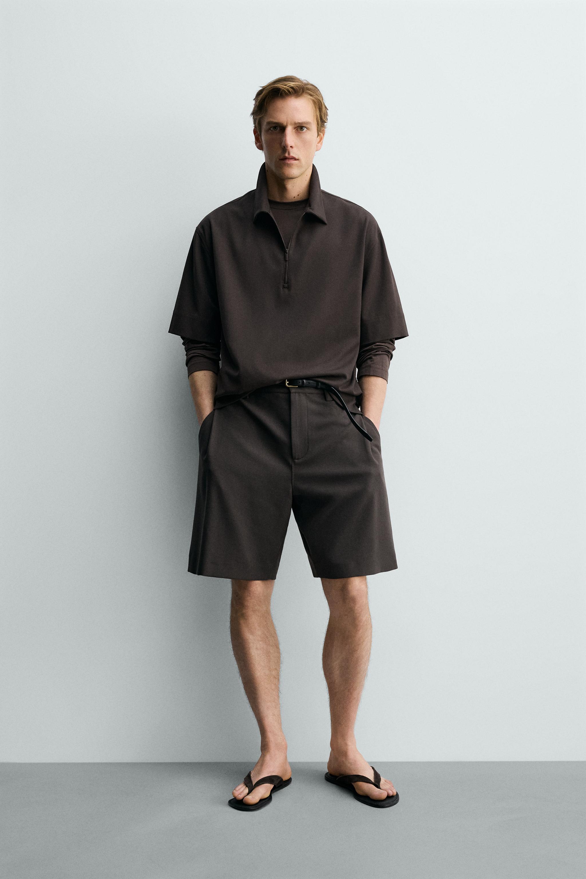 Zara FERMUARLI TEKNİK POLO T-SHIRT