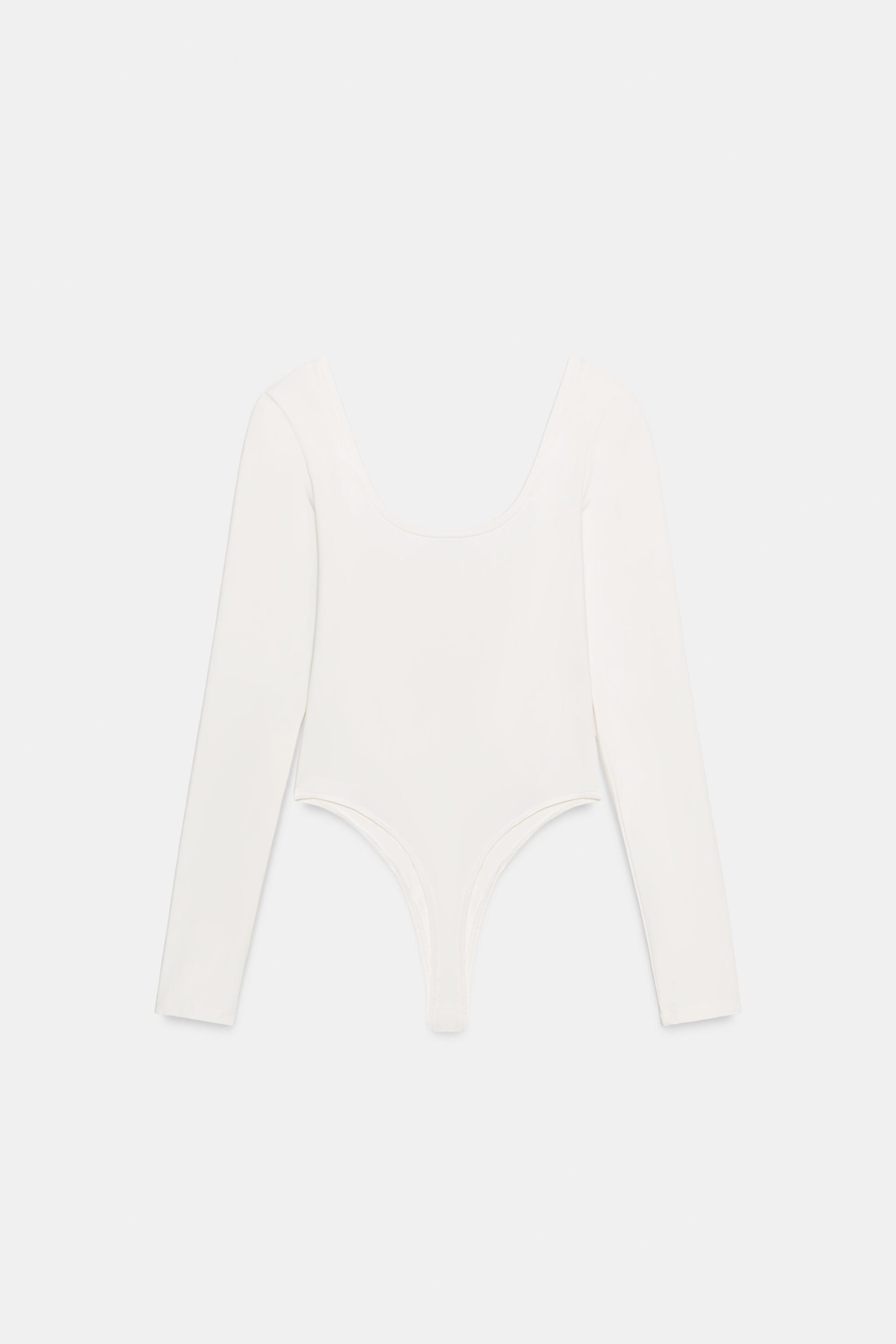 Zara Kare Yaka Poliamid Body görsel 7