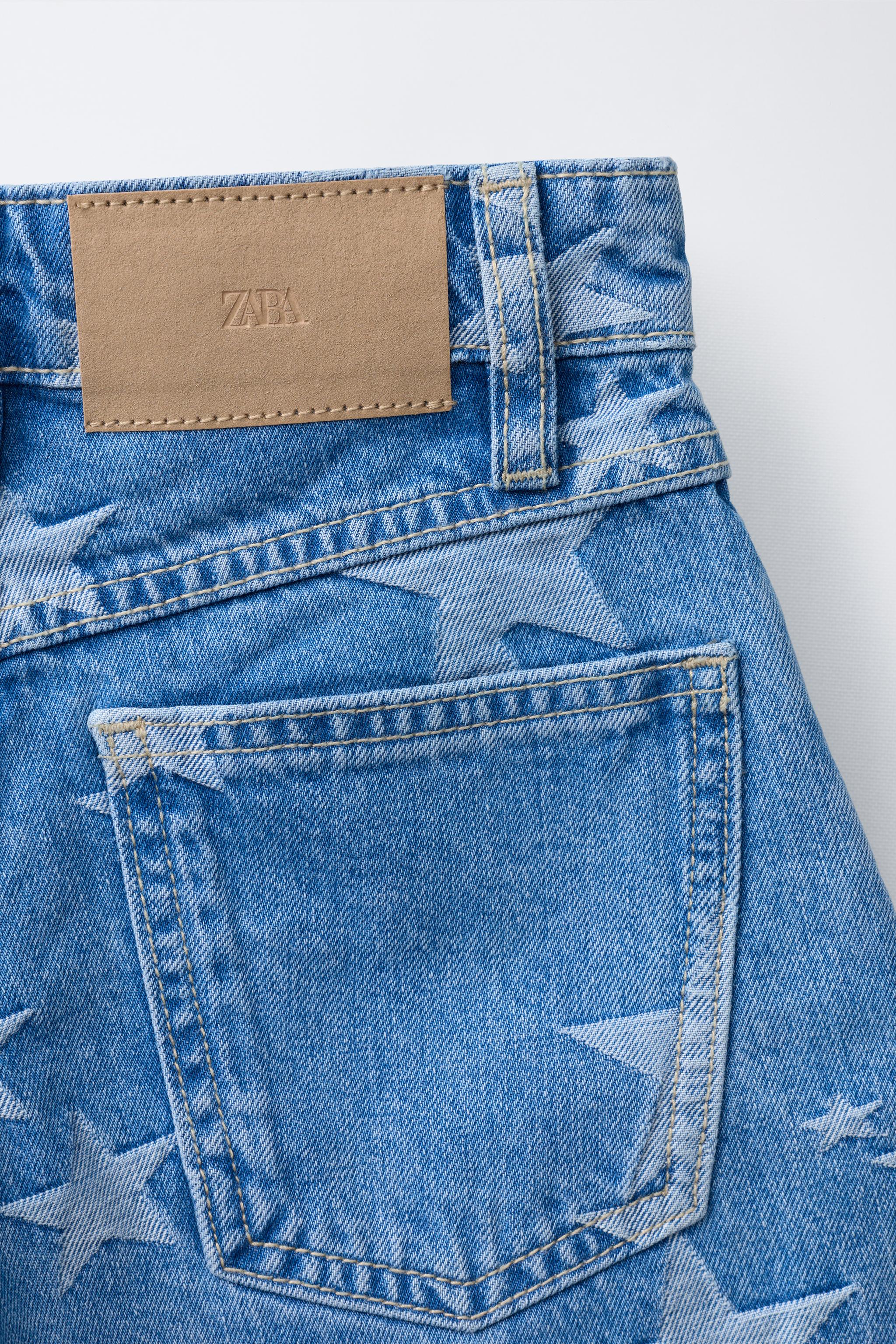 STAR PRINT DENIM SHORTS