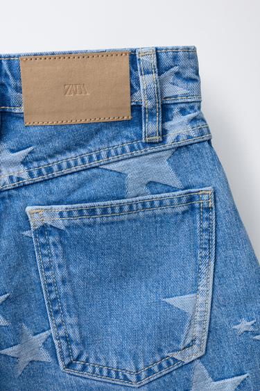 STAR PRINT DENIM BERMUDA SHORTS - Blue by Zara - Image 3