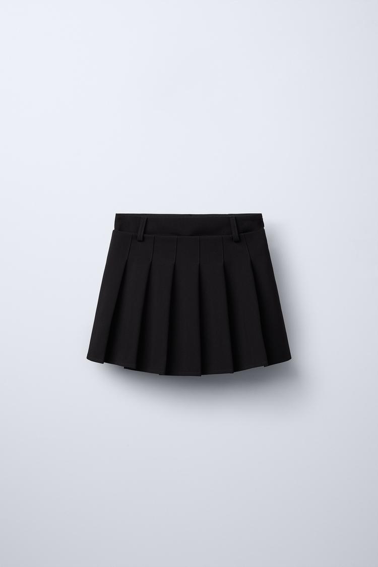 PLAIN BOX PLEAT SKIRT Black ZARA Australia