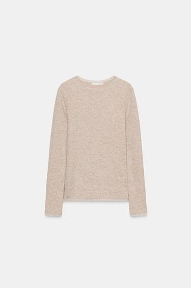 CAMISETA ACABADOS TUL - Arena / Vigoré de Zara