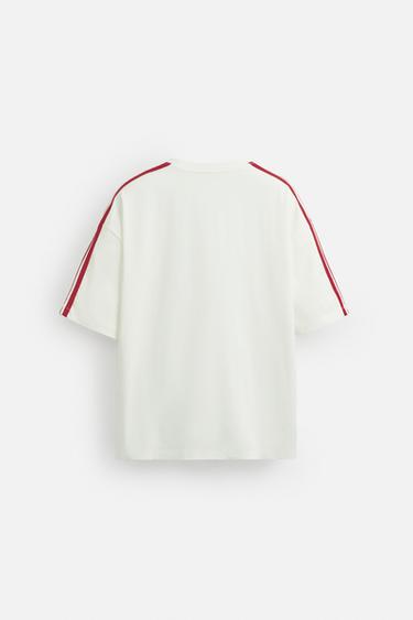 T-SHIRT BRODERIE DRAPEAU - Blanc cassé de Zara - Image 6